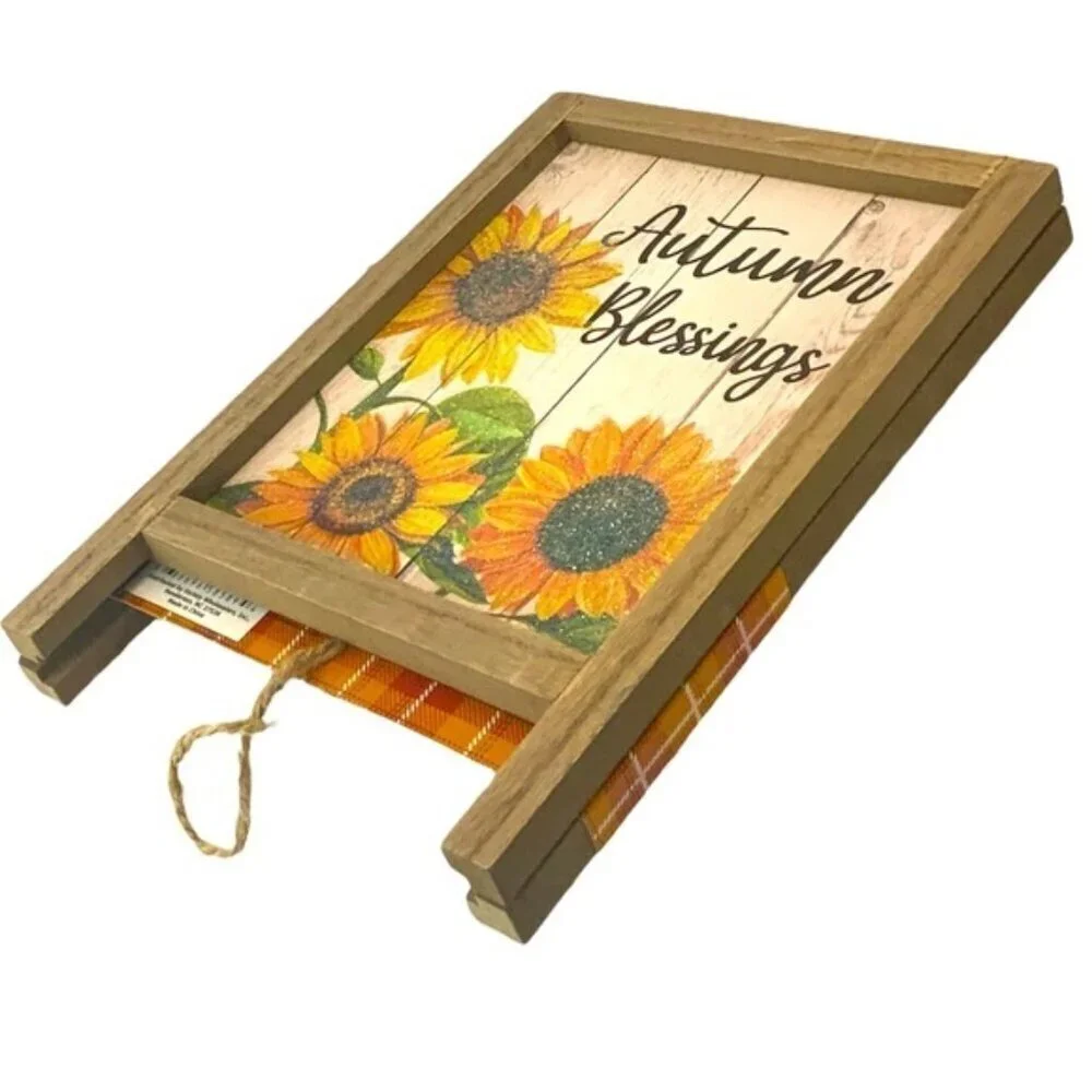 Autumn Blessings Table Decor Fall Flowers Easel Write On Blackboard 2 Si…